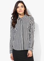 Annabelle By Pantaloons Black Striped Shirt