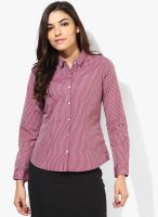 Annabelle By Pantaloons Maroon Striped Shirt