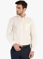 Black Coffee Yellow Solid Slim Fit Formal Shirt