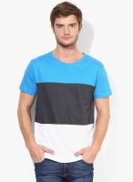 Blue Saint Multicoloured Colored Striped Round Neck T-Shirt