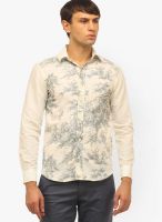 Cation Printed White Casual Shirt