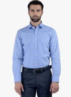 Cobb Blue Solid Slim Fit Formal Shirt