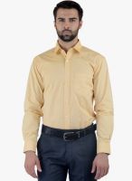 Cobb Yellow Solid Slim Fit Formal Shirt