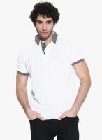 Cult Fiction White Solid Polo T-Shirt