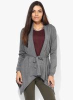 Dorothy Perkins Grey Solid Shrug With Belt