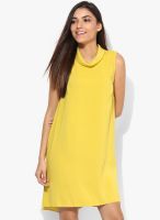 Dorothy Perkins Yellow Colored Solid Shift Dress
