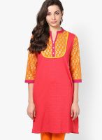 Entropy Orange Printed Kurtis