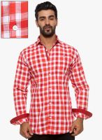 Fifty Two Red Checks Regular Fit Casual Shirt