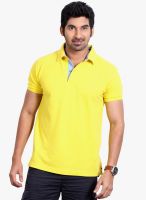 Fitz Yellow Solid Polo T-Shirt