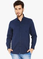 Globus Navy Blue Printed Regular Fit Casual Shirt