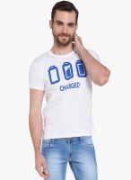 Globus White Printed Round Neck T-Shirt