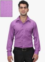 HANCOCK Purple Solid Slim Fit Formal Shirt