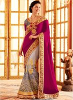 Hypnotex Grey Embroidered Saree