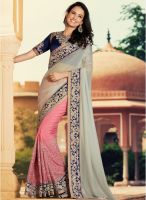 Hypnotex Pink Embroidered Saree