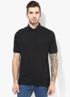 Incult Black Solid Polo T-Shirt