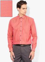 Independence Orange Printed Slim Fit Formal Shirt