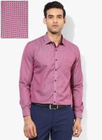 Independence Pink Printed Slim Fit Formal Shirt