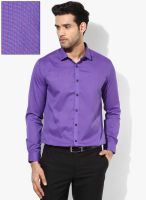 Independence Purple Striped Slim Fit Formal Shirt