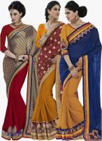 Indian Women By Bahubali Combo Of 3 Multicolouredcolor Embellished Sarees