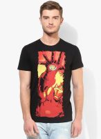 Avengers Black Printed Round Neck T-Shirt