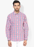 Izod Pink Checks Slim Fit Casual Shirt