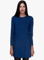 Kaaryah Blue Solid Shift Dress