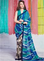 Khushali Fashion Blue Printed Saree