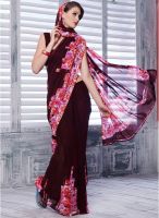 Khushali Fashion Peach Printed Saree