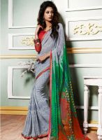 Khushali Fashion Grey Printed Saree