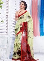 Khushali Fashion Green Printed Saree