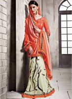 Khushali Fashion Orange Printed Saree