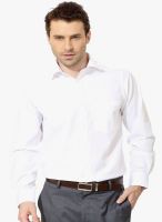 Lee Marc White Solid Regular Fit Formal Shirt