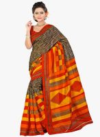 Lookslady Orange Printed Saree