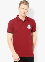 Manchester City Fc Maroon Solid Polo T-Shirts