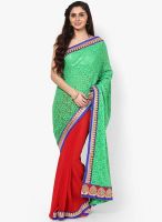 Mrignain Chiffon Green Saree