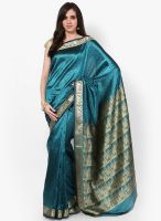 Mrignain Silk Blend Blue Saree