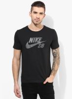 Nike As Sb Df Icon Reflective Black Round Neck T-Shirt