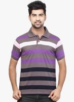 Orange Valley Grey Striped Polo T-Shirt