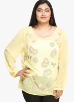 Oxolloxo Yellow Embroidered Top