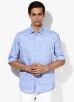 Parx Blue Regular Fit Casual Shirt