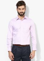 Peter England Pink Checked Slim Fit Formal Shirt