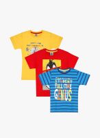 Punkster Pack Of 3 Multicoloured T-Shirt