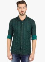 R&C Green Washed Slim Fit Casual Shirt