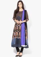 Rain & Rainbow Black Printed Kurta Kameez Dupatta