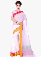 Roop Kashish White Solid Saree