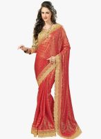 Saree Swarg Orange Embellished Saree