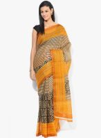 Satrang Beige Printed Polyester Cotton Saree