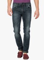 Slub Grey Mid Rise Regular Fit Jeans