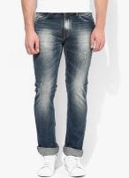 Spykar Blue Low Rise Narrow Fit Jeans