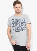 Superdry Grey Printed Round Neck T-Shirt